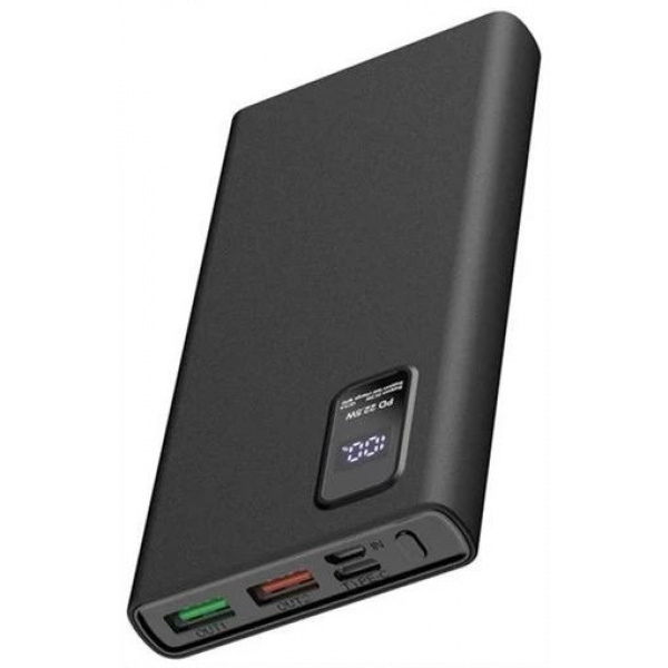 Platinet PowerBank 10000 mAh akkumulátor kijelzővel, QC (fekete) #1