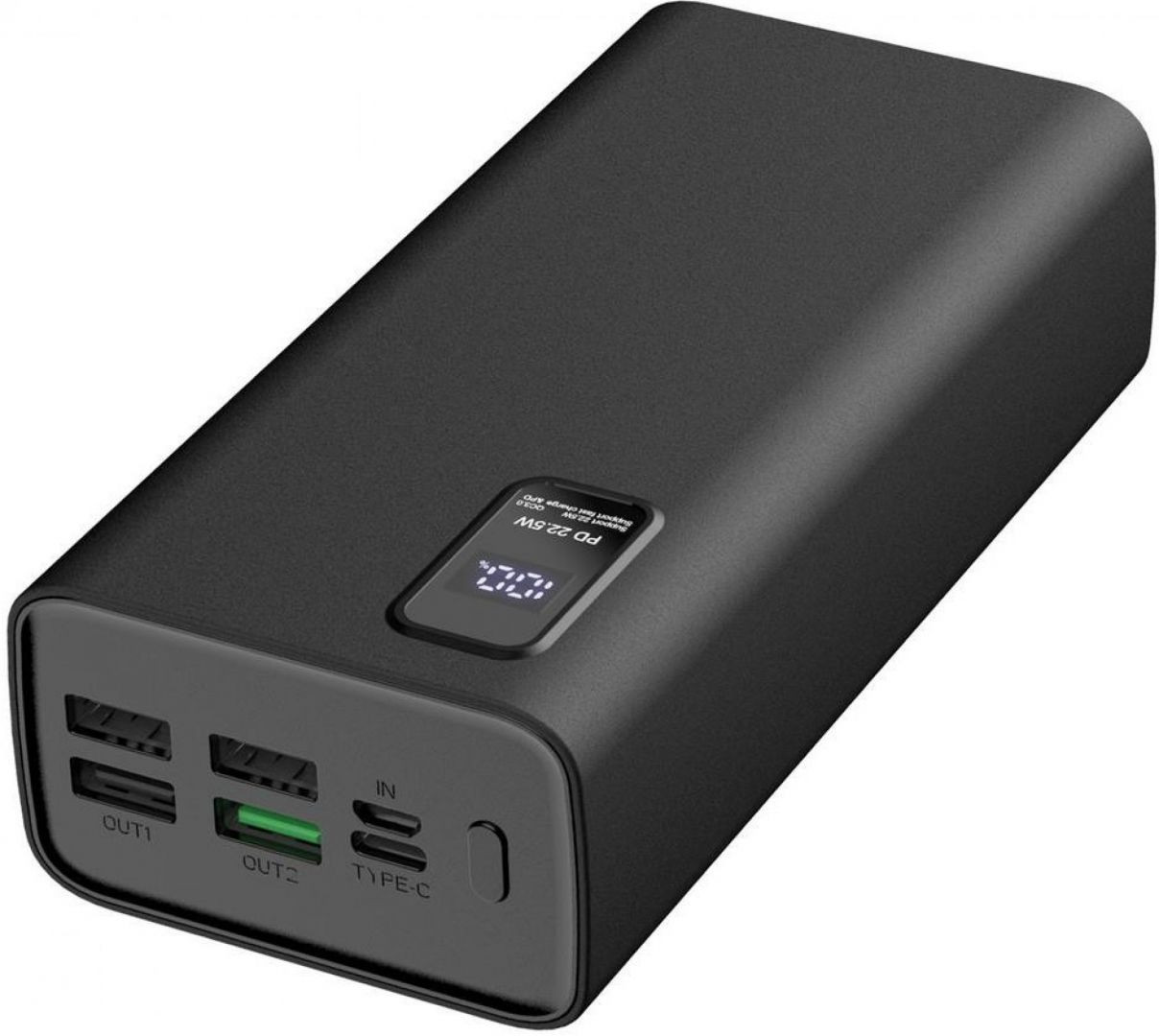 Platinet PowerBank 30000 mAh akkumulátor kijelzővel, QC (fekete) #1