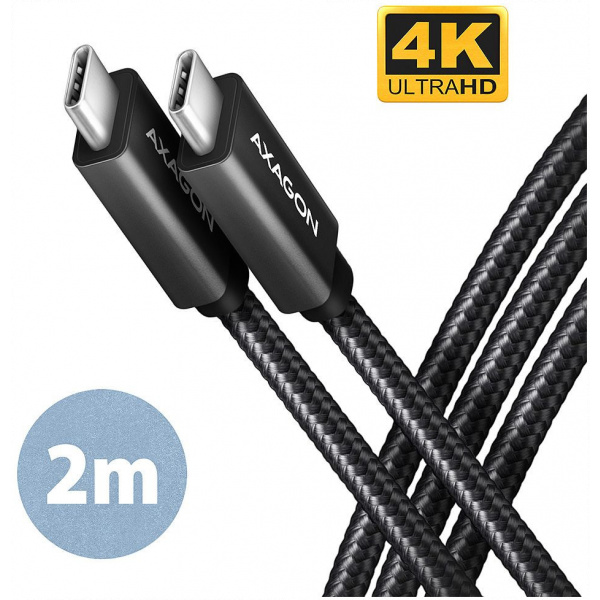 Axagon USB 3.2 C – C adat- és töltőkábel (4K Ultra HD videó, PD 100W, 5A) 2m NEW #1