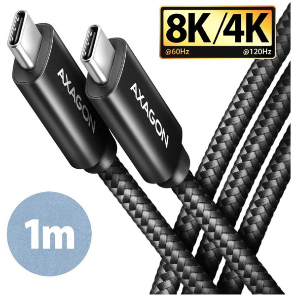 Axagon USB4 C – C adat- és töltőkábel (8K Ultra HD videó, PD 100W, 5A) 1m NEW #1