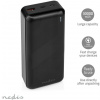 Nedis Powerbank 30000 mAh - USB-A, USB-C, PD 3.0 18W (fekete) #5