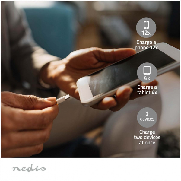 Nedis Powerbank 30000 mAh - USB-A, USB-C, PD 3.0 18W (fekete) #6