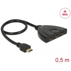 Delock HDMI UHD-kapcsoló, 3x HDMI-bemenet > 1x HDMI-kimenet, 4K #1