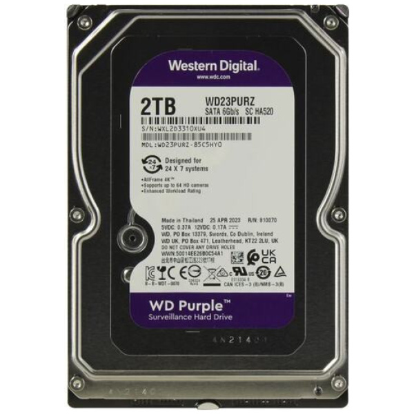 2TB WD Purple - SATA3 HDD 64MB - WD23PURZ #1