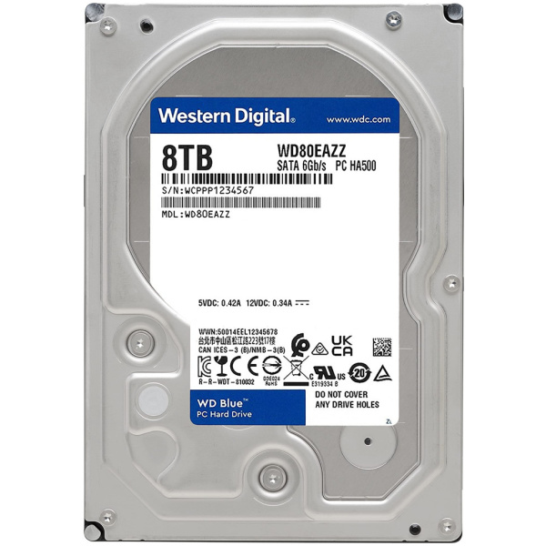 8TB WD Blue SATA3 HDD 128MB - WD80EAZZ #1