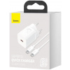 Baseus Super Si USB-C hálózati gyorstöltő 1m kábellel (220V), max 25W, fehér #1