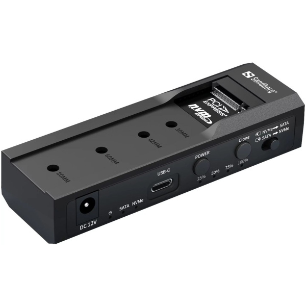 Sandberg NVMe/SATA USB 3.2 dokkoló klón funkcióval (M2 + NVMe + SATA) #1