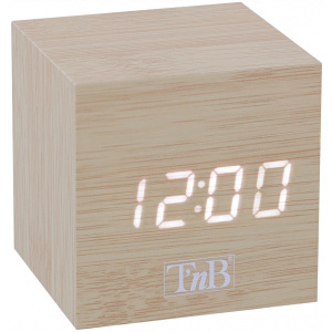 TnB Joy LED kijelzős kocka ébresztőóra, fa borítással NEW #1