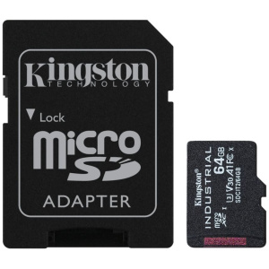 64GB Kingston Industrial Plus microSD kártya + SD adapter (Class 10) #1