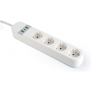 Gembird 4 aljzatos okos (Smart) elosztó USB töltőportokkal (fehér) #1