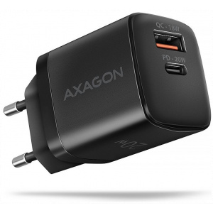 Axagon 220V-os USB-s fali gyorstöltő (1x QC3 USB + 1x PD3.0 USB-C port) 20W #1
