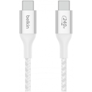 Belkin USB 2.0 USB-C – USB-C (M/M) szövetes kábel, fehér 240W (5A) 1m #1
