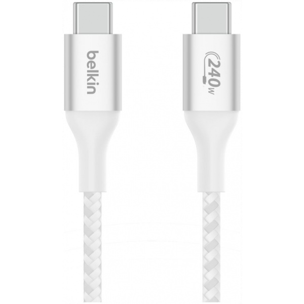 Belkin USB 2.0 USB-C – USB-C (M/M) szövetes kábel, fehér 240W (5A) 1m #1