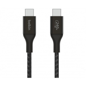 Belkin USB 2.0 USB-C – USB-C (M/M) szövetes kábel, fekete 240W (5A) 1m #1