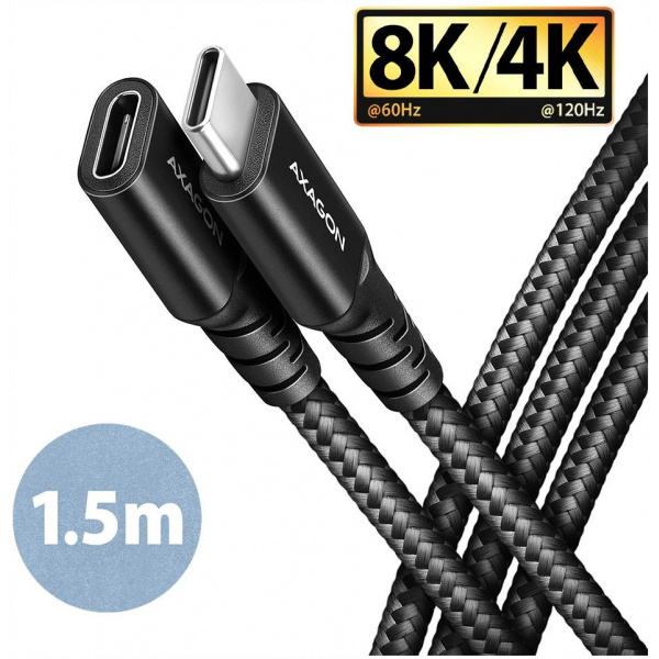 Axagon USB 3.2 C – C hosszabbító kábel (8K 60Hz, PD 240W, 20Gbps) 1,5m NEW #1