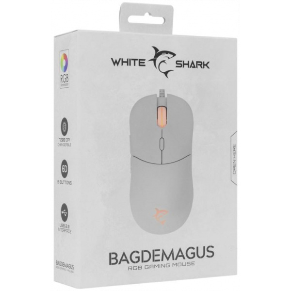 White Shark Bagdemagus Gamer egér (fehér) #3