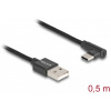 Delock USB 2.0 A – C kábel (USB-C 90 fokban hajlított) 0,5m #1
