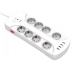 WELL túlfeszültségvédett elosztó, 8 aljzat, 4 USB-A, 3m vezeték #1