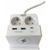 220V-os hálózati elosztó 2 aljzattal, 2 USB-A + 1 USB-C port, Wireless töltés #1