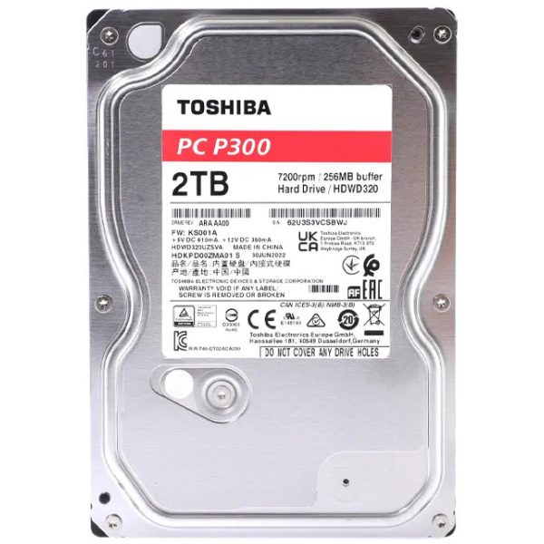 2TB Toshiba P300 SATA3 HDD 256MB - HDWD320UZSVA #1