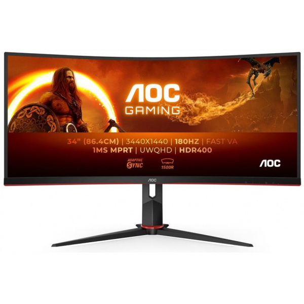 34" AOC CU34G2XP WQHD ívelt Gaming monitor (VA LED, 180Hz) #1
