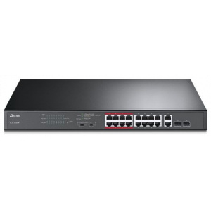 TP-Link TL-SL1218MP 16-port 10/100 + 2-port Gbit PoE switch 16 PoE+ porttal #1
