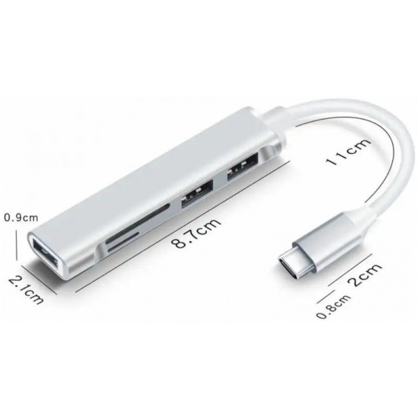 BlackBird USB 3.0 Type-C 5-in-1 Multiport HUB (3x USB 3.0, SD, TF kártyaolvasó) #1
