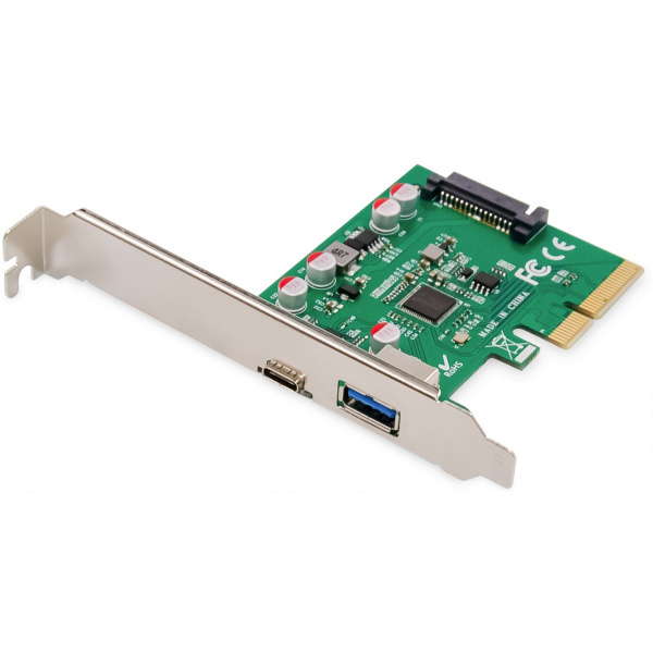 Digitus USB 3.2 Gen 2 vezérlő kártya PCIe (1x USB-C + 1x USB-A port) #1