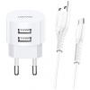 Usams T20 Dual USB-s töltő 1m micro USB kábellel (220V) - 2,1A #1