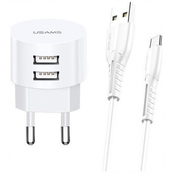 Usams T20 Dual USB-s töltő 1m micro USB kábellel (220V) - 2,1A #1