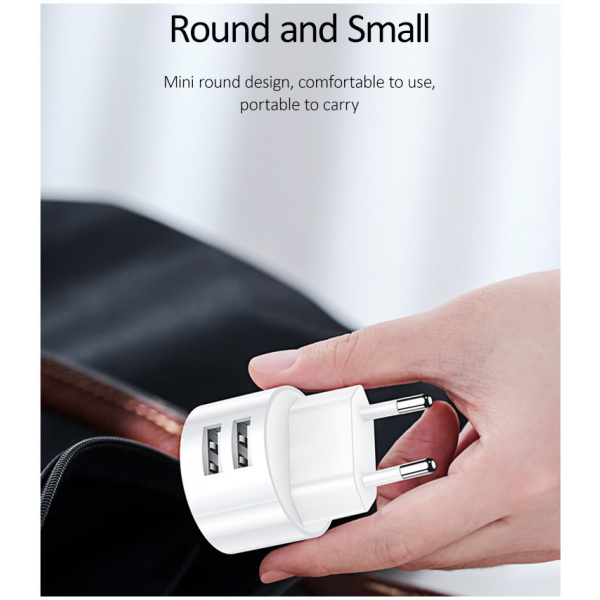 Usams T20 Dual USB-s töltő 1m micro USB kábellel (220V) - 2,1A #2