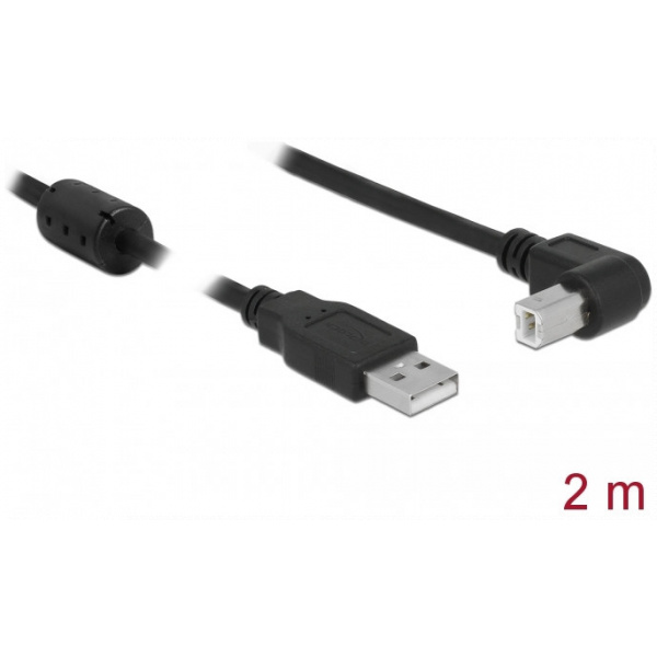 Delock USB 2.0 kábel A/B (derékszögű) 2m #1