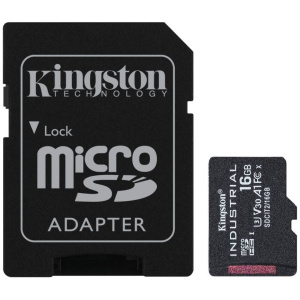 16GB Kingston Industrial Plus microSD kártya + SD adapter (Class 10) #1