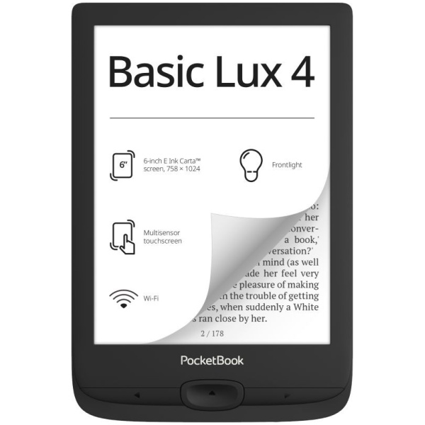 PocketBook Basic LUX4 eInk Carta™ E-Book olvasó (fekete) #1
