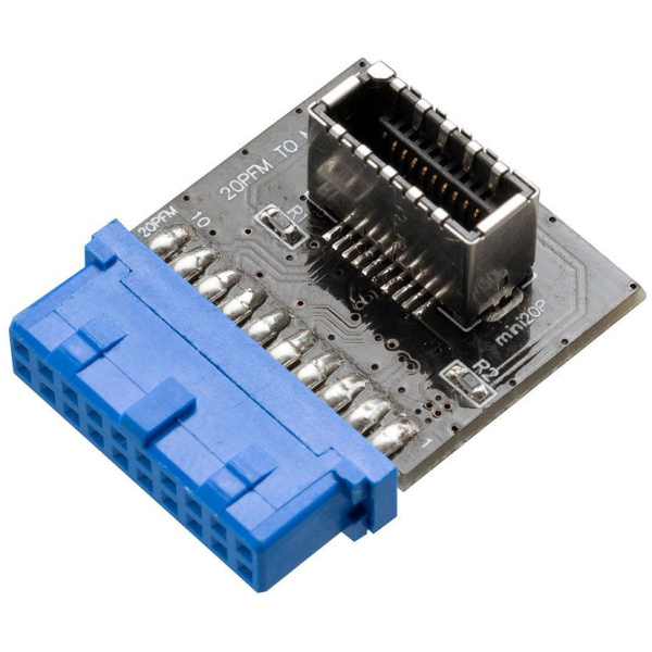 Akasa USB 3.1 alaplapi csatlakozó 19 pin > USB 3.1 20 pin Key-A átalakító #1