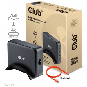 Club3D CAC-1918 4-port USB-C 240W GaN gyorstöltő PPS támogatással #1