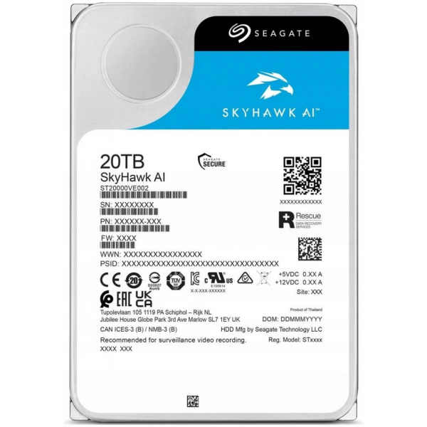 20TB Seagate SkyHawk™ AI SATA3 HDD 256MB - ST20000VE002 NEW #1