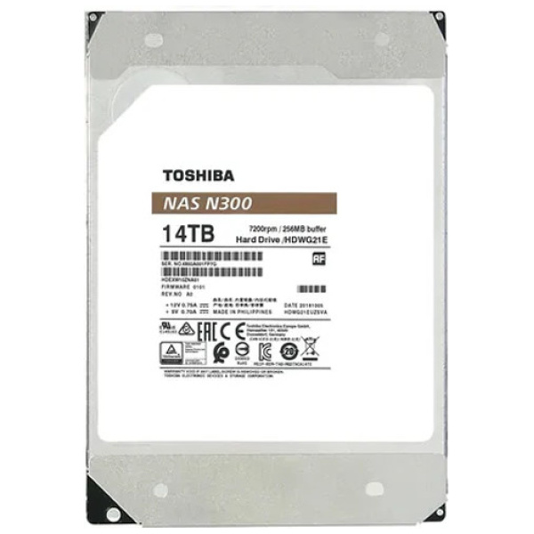 14TB Toshiba N300 NAS Hard Drive 512MB - HDWG51EEZSTA #1