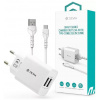 Devia Smart Series USB-s töltő 2 porttal, 1m USB-C kábellel, 2,4A (220V) #1