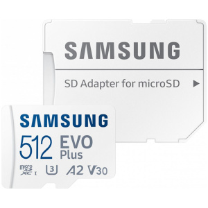 512GB Samsung EVO Plus microSD kártya + SD adapter (Class 10, U3 A2 V30) #1