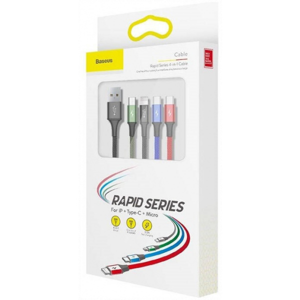 Baseus Fast 4 az 1-ben USB kábel 2xUSB-C / Lightning / Micro 3,5A 1,2 m #4