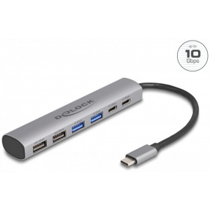 Delock 6-port USB 3.2 HUB 2x USB Type-C™ és 4x USB-A csatlakozóval #1