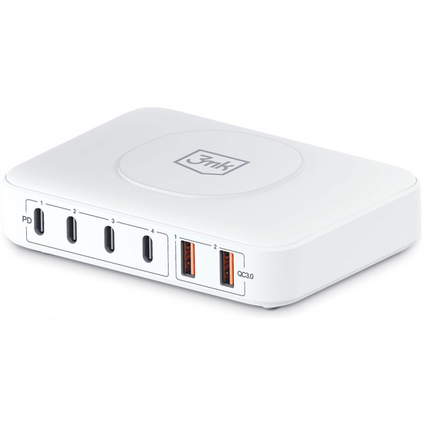 3mk Hyper Charger PowerMax USB töltő (220V) - 100W, 4x USB-C, 2x USB-A port #1