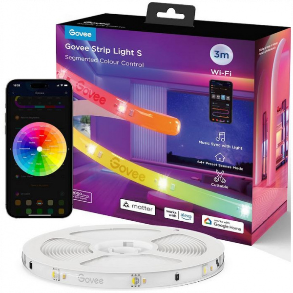 Govee RGBIC Wi-Fi + Bluetooth LED szalagfény védőbevonattal (3m) NEW #1