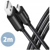 Axagon HQ USB 2.0 (A) – micro USB (B) szövetes kábel, 2m #1