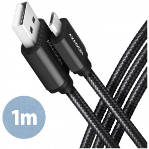 Axagon HQ USB 2.0 (A) – micro USB (B) szövetes kábel, 1m #1