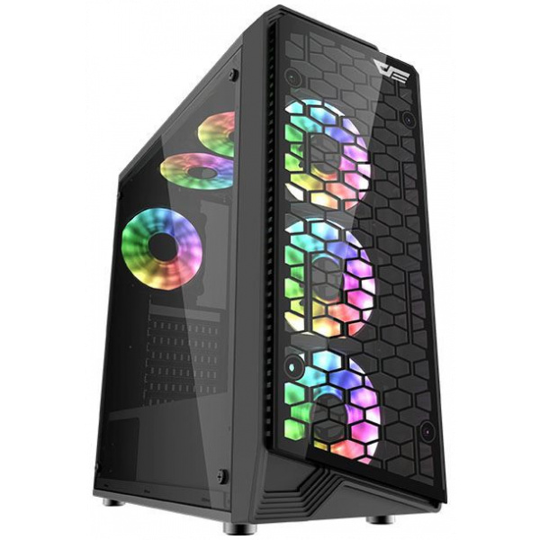DarkFlash Water Square 5 ház üveg oldallappal, ventilátor nélkül (fekete) #1