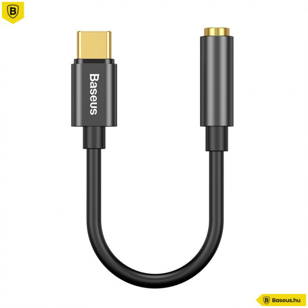 Baseus L54 USB Type-C > Sztereo Jack (aljzat) átalakító kábel (fekete) #1