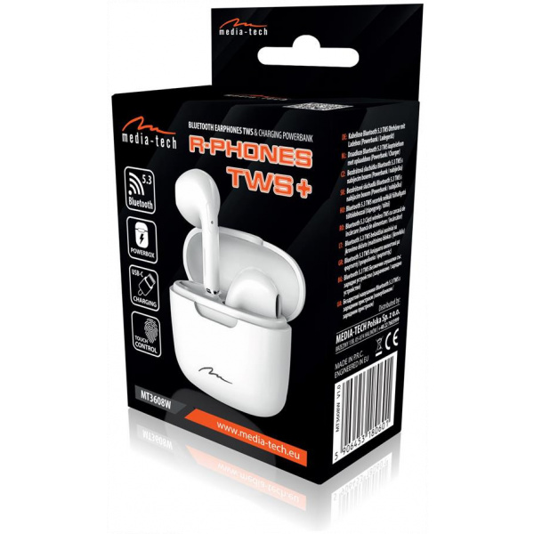 MediaTech MT3608W R-Phones Next TWS+ Bluetooth fülhallgató (fehér) AKCIÓS #5