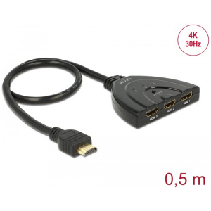 Delock HDMI kétirányú kapcsoló, 3x HDMI-bemenet > 1x HDMI-kimenet, 4K 30Hz #1